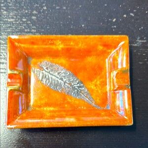 Hand painted Karin Reza Limoges ashtray